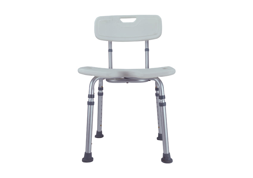 SILLA DE BAÑO CON RESPALDO Y ORIFICIO