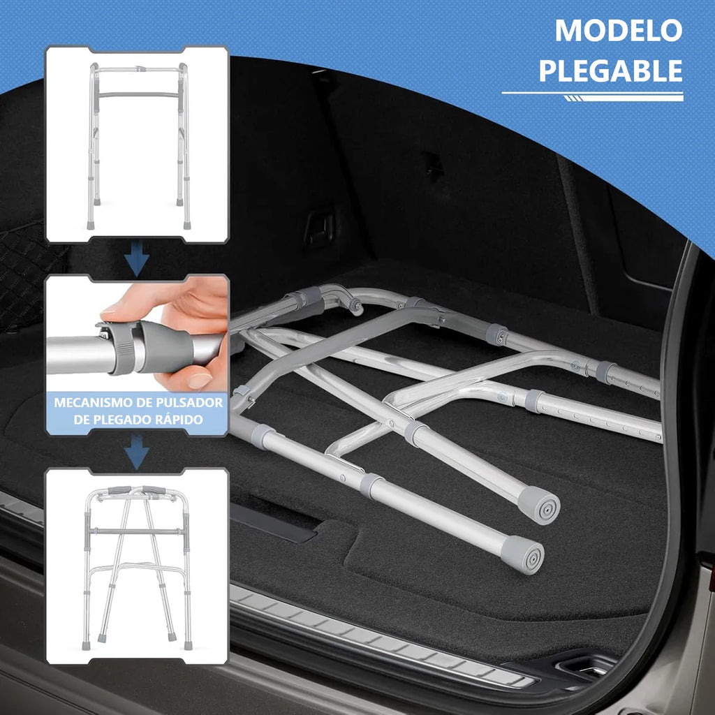 Andador Aluminio Ortopédico Plegable regulable Con Función Paso A Paso