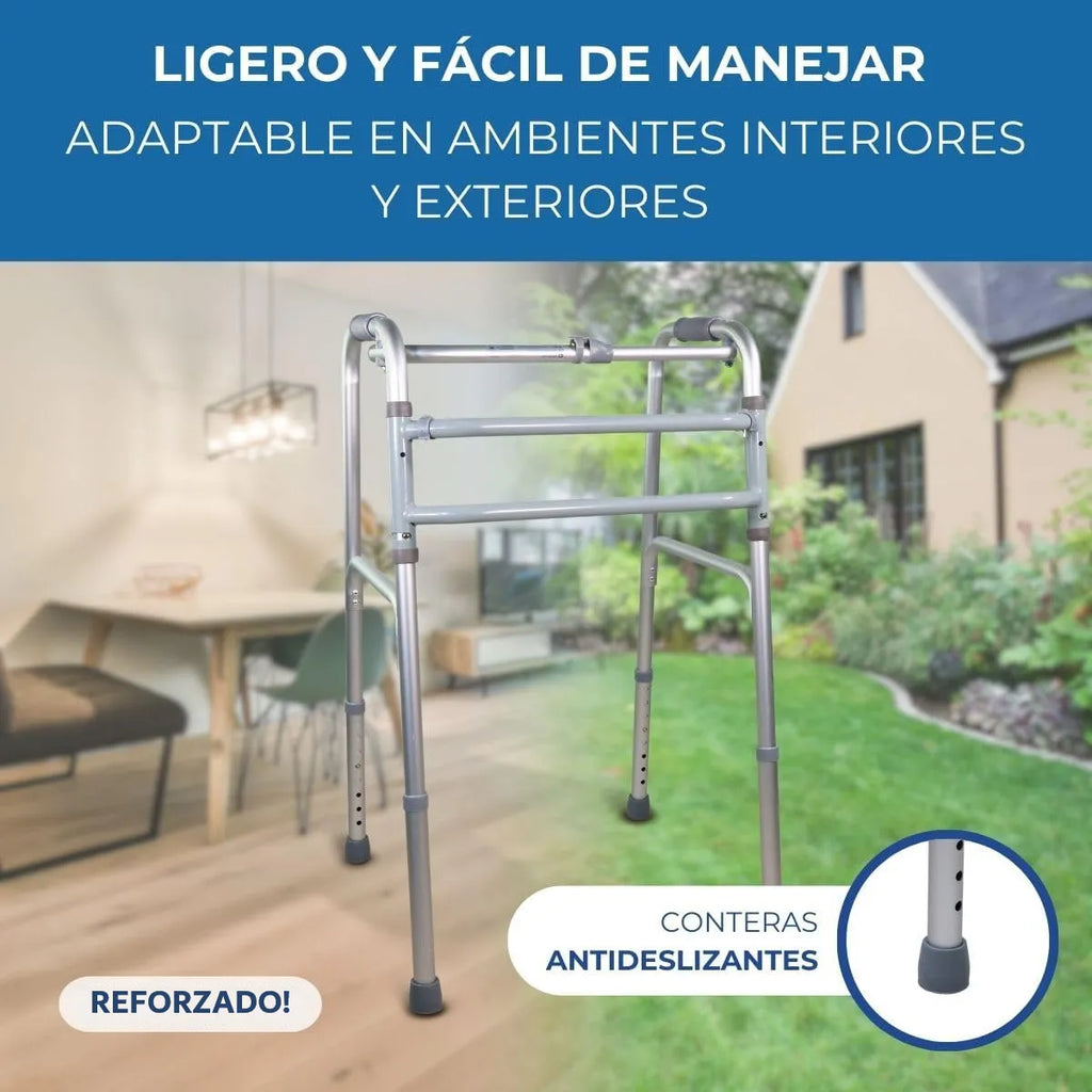 Andador Aluminio Ortopédico Plegable regulable Con Función Paso A Paso